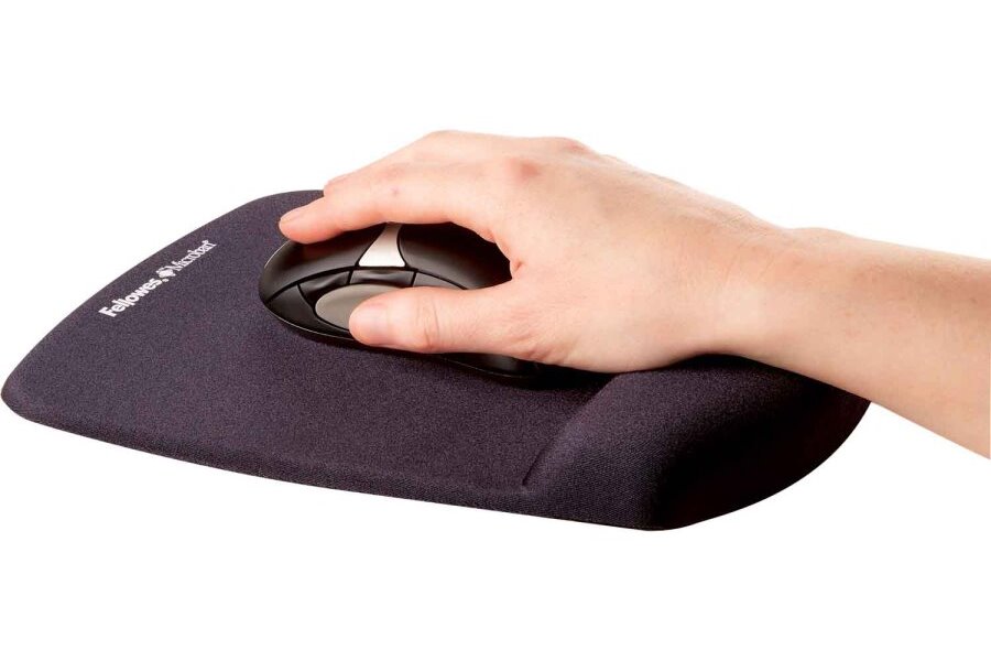 FELLOWES podložka pod myš a zápěstí PlushTouch černá