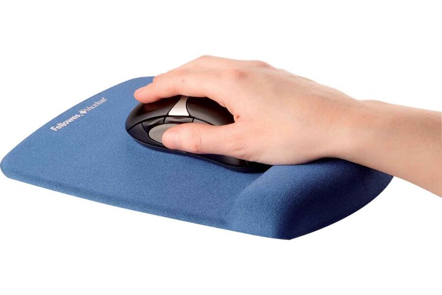 FELLOWES podložka pod myš a zápěstí PlushTouch modrá