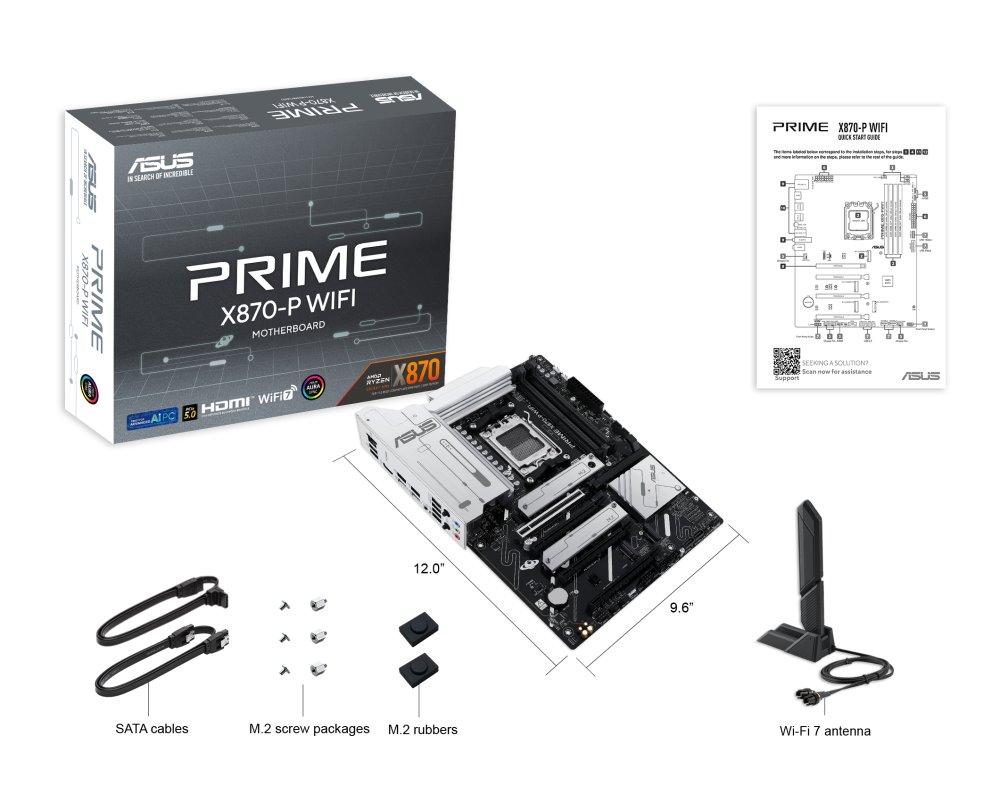 ASUS PRIME X870-P WIFI / X870 / AM5 / 4x DDR5 / HDMI / M.2 / WIFI / ATX