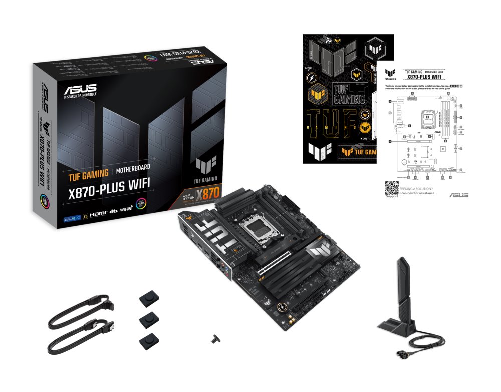 ASUS TUF GAMING X870-PLUS WIFI / X870 / AM5 / 4x DDR5 / HDMI / M.2 / USB4 / WIFI / ATX