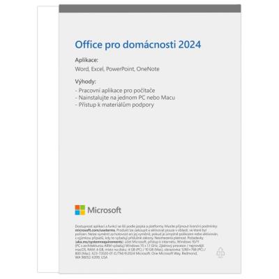 Microsoft Office pro studenty a domácnosti 2024 Czech Medialess