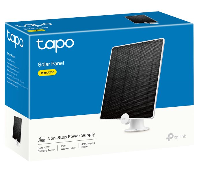 TP-Link Tapo A200, solární panel pro bateriové Tapo kamery, 4.5W, IP65