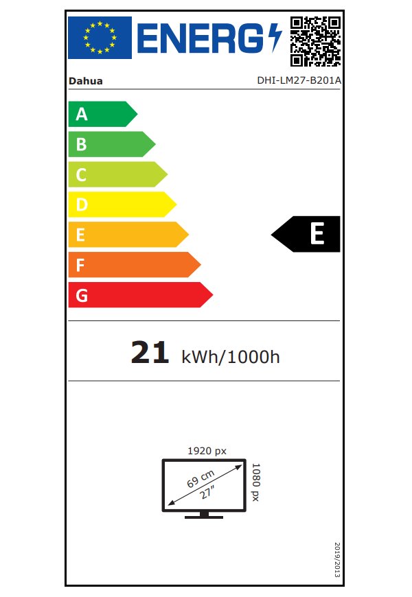 DAHUA 27" LED LM27-B201A/ IPS panel/ 1920x1080 (FHD)/ 1000:1/ 6ms/ 250 cd/m2/ HDMI/ DP/ VGA/ PIVOT/ VESA 100x100/ černý