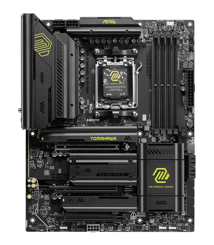 MSI MAG X870 TOMAHAWK WIFI / AMD X870 / AM5 / 4x DDR5 / 4x M.2 / HDMI / USB-C / WiFi / ATX