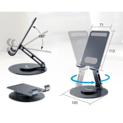 GENIUS G-Stand M100 přenosný stojan na telefon, otočný 360°, naklápěcí, hliníkový