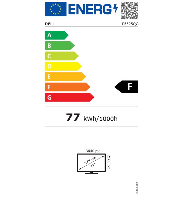 DELL P5525QC/ 55" LED/ 16:9/ 3840x2160/ 1200:1/ 8ms/USB-C/ 2x HDMI/ 2xDP/ 2x USB/ RJ45/ COM/ 3Y Basic on-site
