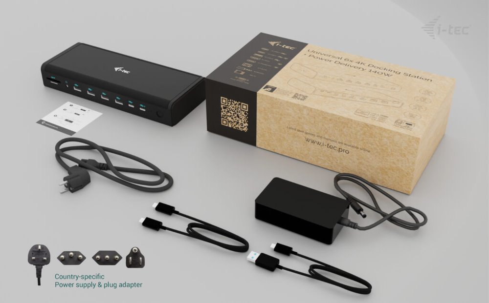 i-tec dokovací stanice Universal 6x 4K Display Docking Station, Power Delivery 140W