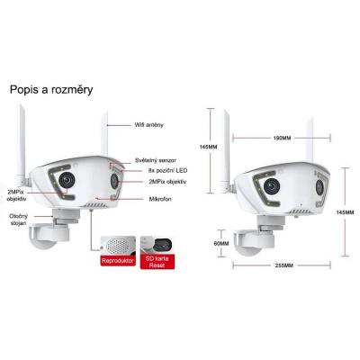 TRX Innotronik ICH-R22 Bezpečnostní Duální 180° wi-fi IP kamera 2x2MPix