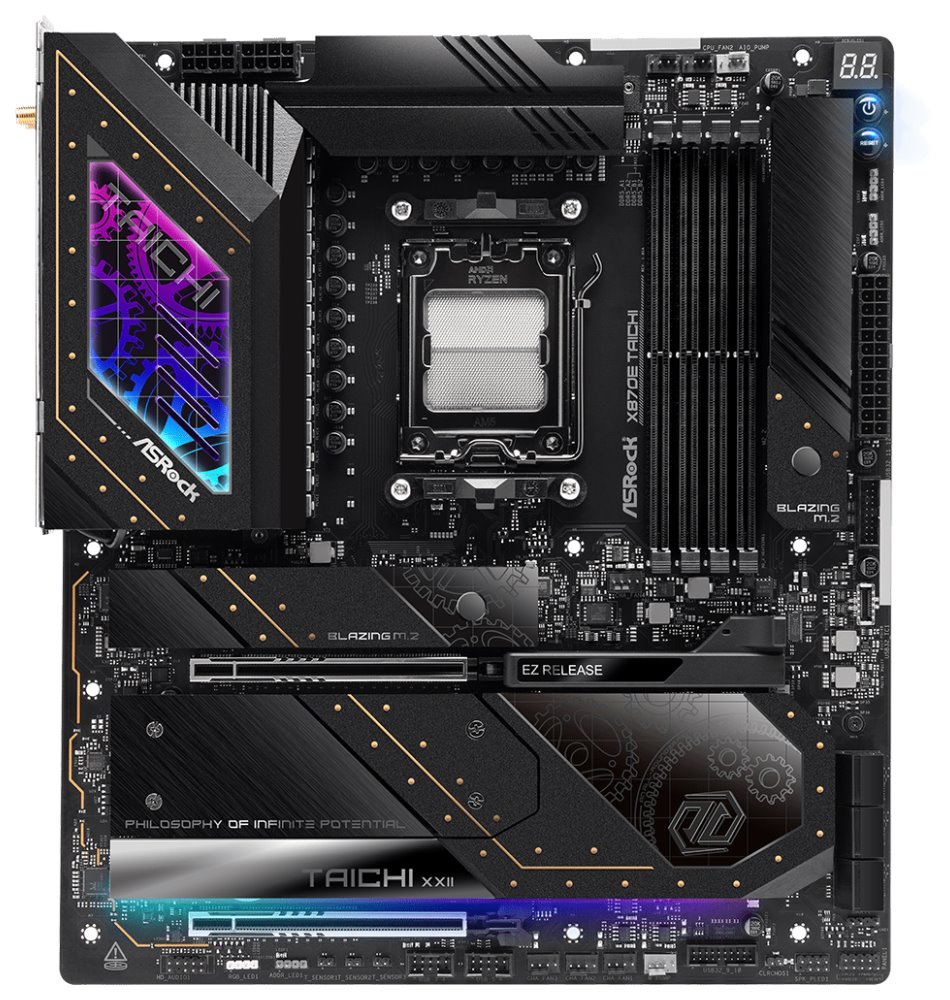 ASRock X870E Taichi / AMD X870E / AM5 / 4x DDR5 DIMM / 4x M.2 / HDMI / USB-C / WiFi / EATX