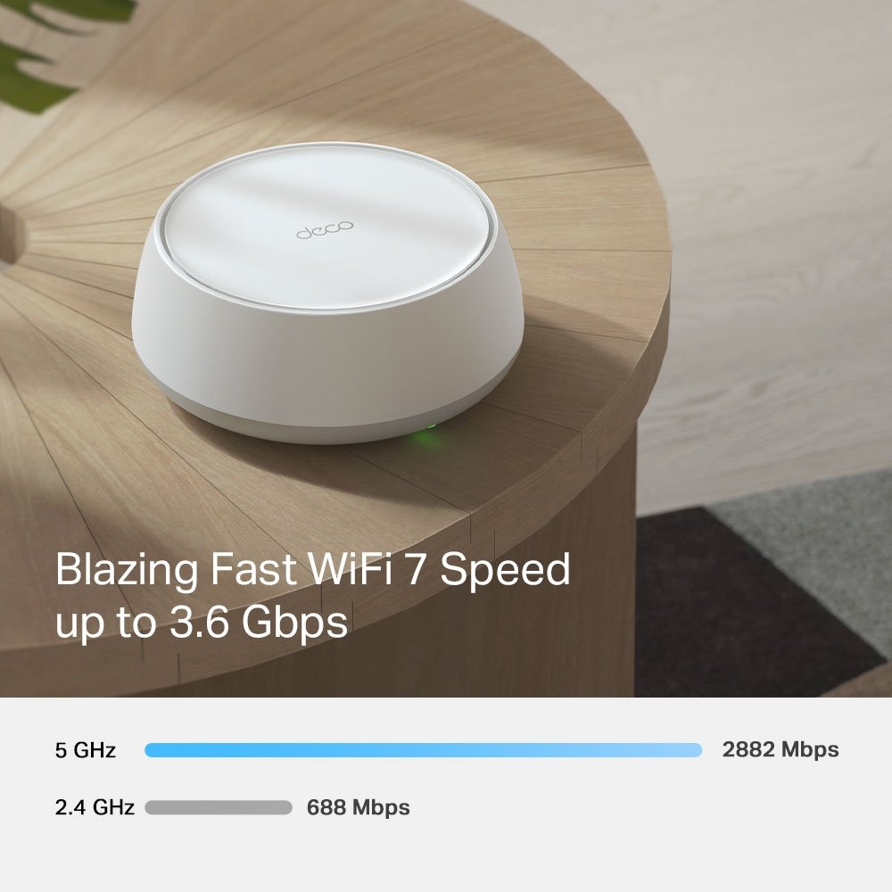 TP-Link Deco BE25 Mesh systém BE3600, WiFi 7, 688MBps na 2,4GHz, 2880Mbps na 5GHz, 2x 2,5GLAN, 1ks v balení