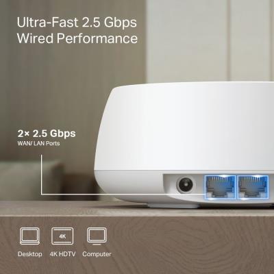TP-Link Deco BE25 Mesh systém BE3600, WiFi 7, 688MBps na 2,4GHz, 2880Mbps na 5GHz, 2x 2,5GLAN, 1ks v balení