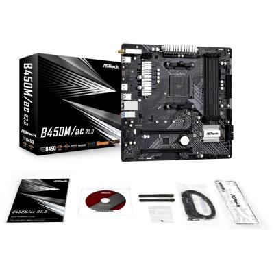 ASRock B450M/AC R2.0 / AMD B450 / AM4 / 4x DDR4 DIMM / M.2 / HDMI / WiFi / mATX