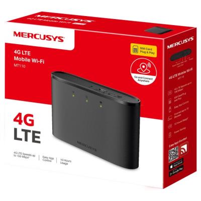 TP-Link Mercusys MT110 mobilní LTE Modem s WiFi routerem, 1x slot SIM, 150Mbps na 2,4GHz, baterie 2200mAh
