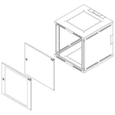 SOLARIX Rozvaděč nástěnný SENSA 12U 600mm, dveře plech, RAL 7035, SENSA-12U-66-21-G