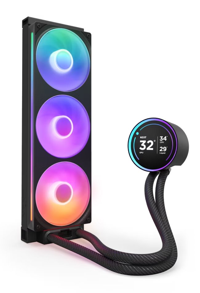 NZXT vodní chladič Kraken 360 ELITE RGB / 3x120mm RGB fan / 4-pin PWM / LCD disp. / 6 let