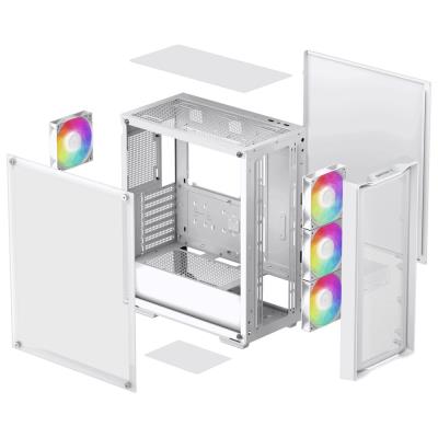 DEEPCOOL skříň CC560 MESH V2 / ATX / 4x120 mm fan ARGB / USB 3.0 / USB 2.0 / mesh panel / bílá