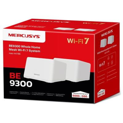 TP-Link Mercusys Halo H47BE(2-pack) WiFi systém, WiFi 7, BE9300, 1,5GHz Quad-Core CPU, 3x 2,5GWAN/LAN