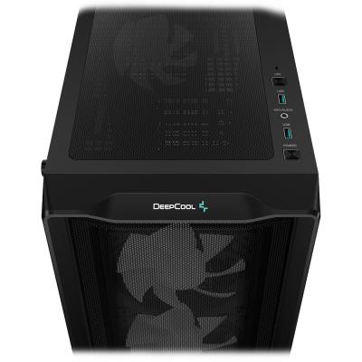 DEEPCOOL skříň CC560 MESH V2 / ATX / 4x120 mm fan ARGB / USB 3.0 / USB 2.0 / mesh panel / černá