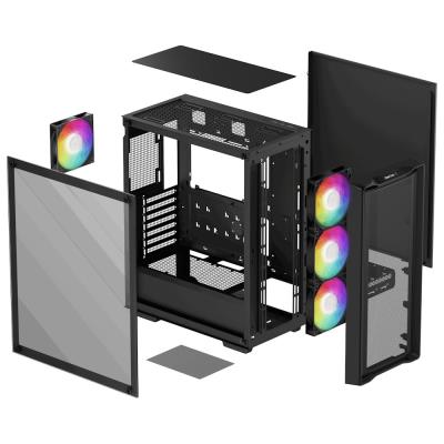 DEEPCOOL skříň CC560 MESH V2 / ATX / 4x120 mm fan ARGB / USB 3.0 / USB 2.0 / mesh panel / černá