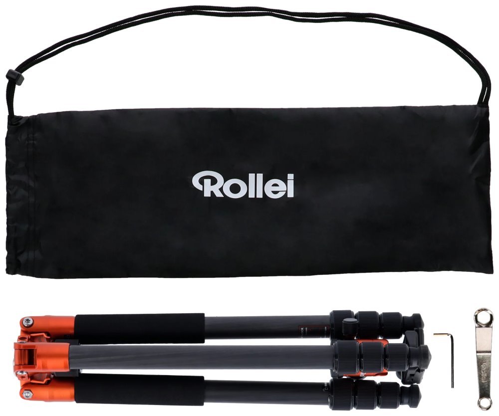 Rollei Stativ C5i Karbon/ 22610/ Zátěž 8kg/ Vytažený 157,5 cm/ Karbon/ Oranžový