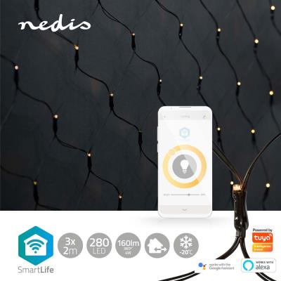 NEDIS Wi-Fi chytré dekorativní LED/ teplá bílá/ 280 LED's/ Android & iOS/ Nedis® SmartLife/ 3 x 2 m