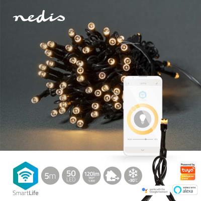 NEDIS Wi-Fi chytré dekorativní LED/ teplá bílá/ 50 LED's/ Android & iOS/ Nedis® SmartLife/ 5 m