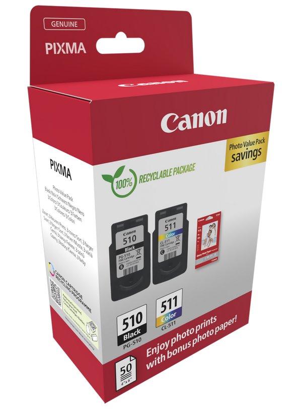 Canon inkoustová náplň PG-510/CL-511+ 4x6 Phot Paper(GP-501 50sheets)