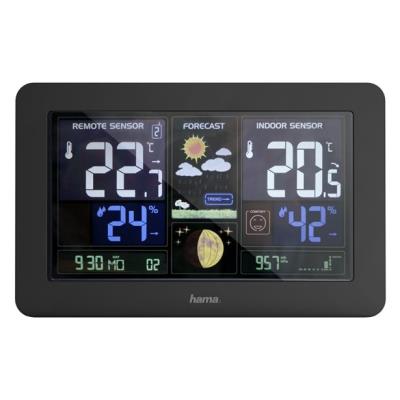 POŠKOZENÉ - HAMA meteostanice Premium/ nabíjecí funkce USB/ černá