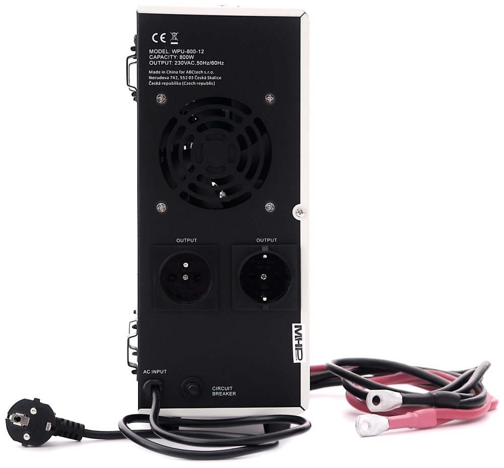 MHPower záložní zdroj WPU-800-12, UPS, 800W, čistý sinus, 12V