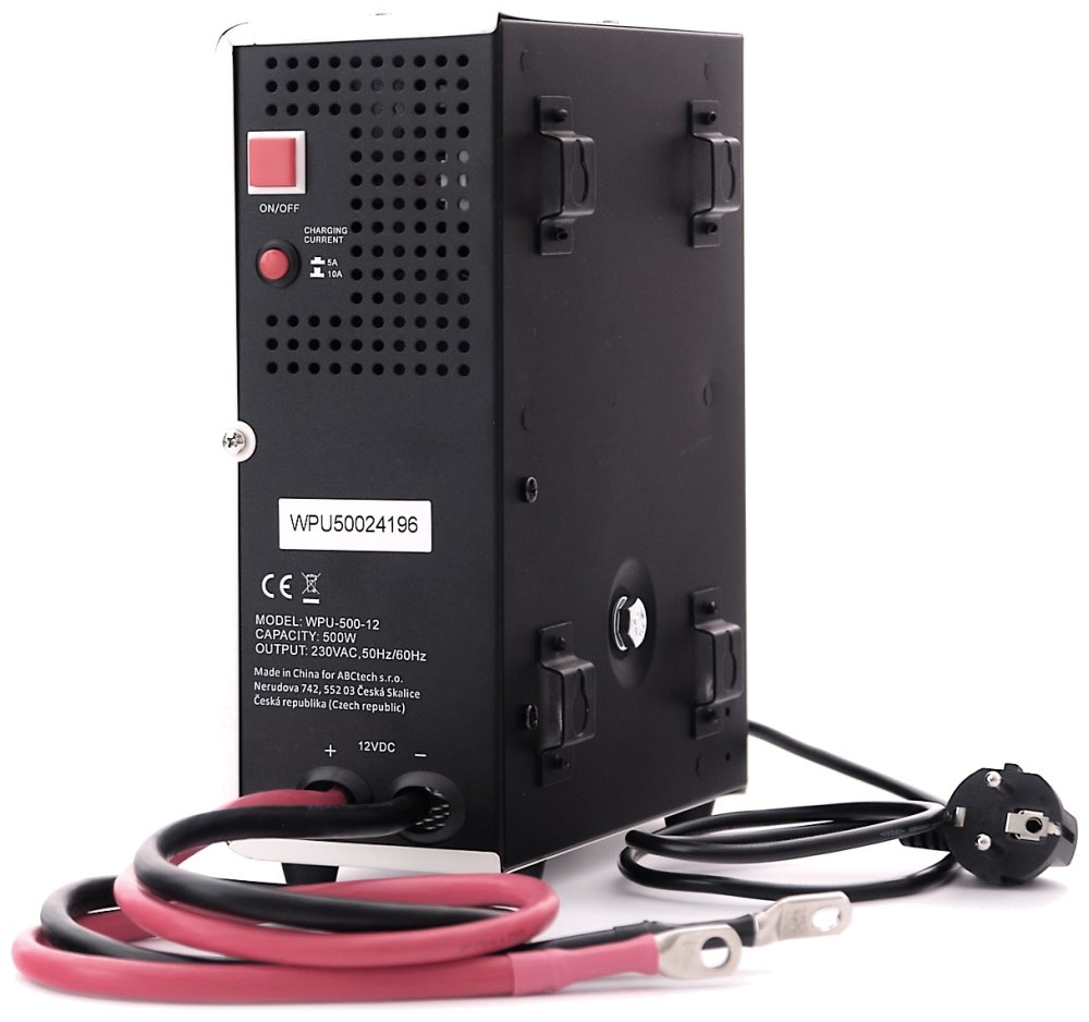 MHPower záložní zdroj WPU-500-12, UPS, 500W, čistý sinus, 12V