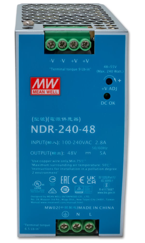 Planet PWR-240-48 průmyslový zdroj na DIN lištu, nastavitelný 48-56V DC, 240W