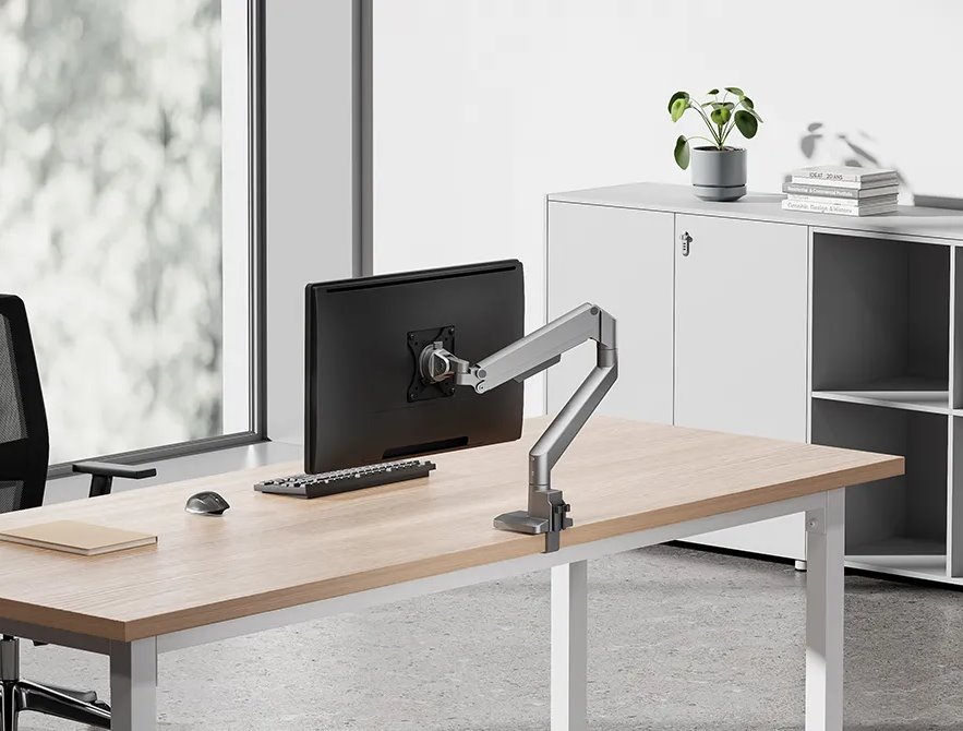 Neomounts  DS70-250SL1 Neomounts NEXT Slim Desk Mount, single display (topfix clamp/grommet), silver