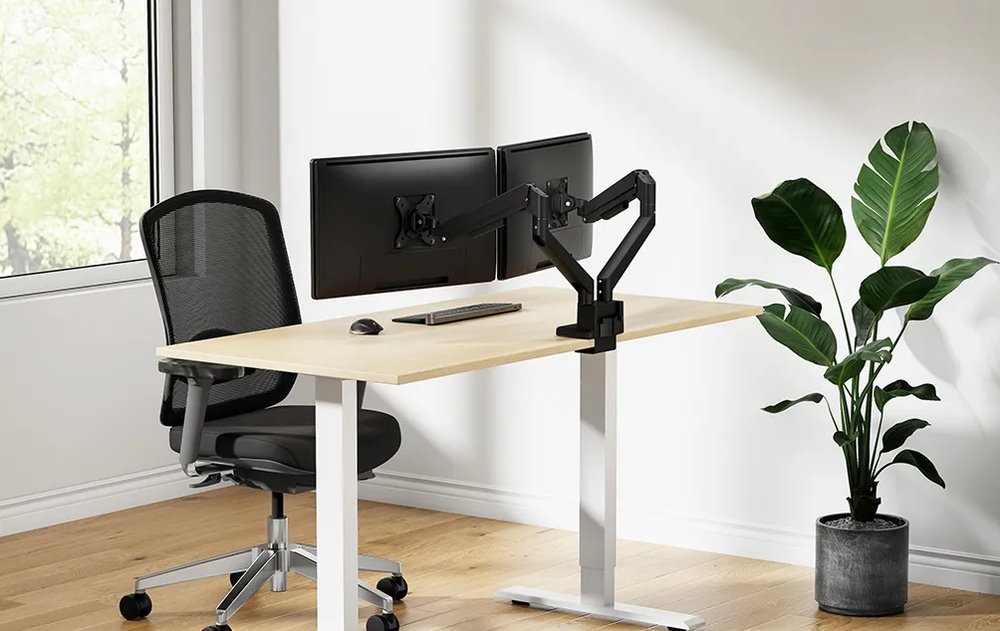 Neomounts  DS70-250BL2 Neomounts NEXT Slim Desk Mount, double display (topfix clamp/grommet), black