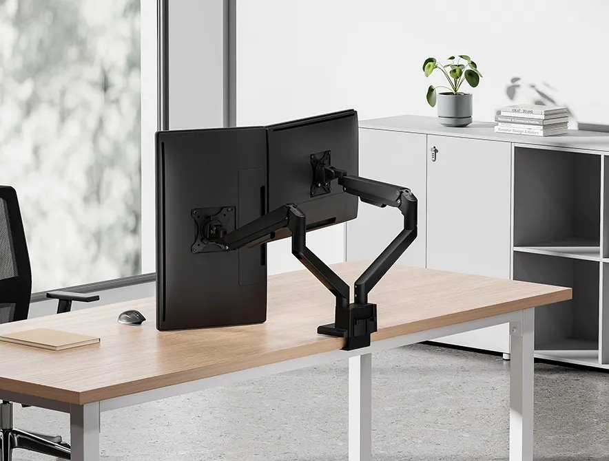 Neomounts  DS70-250BL2 Neomounts NEXT Slim Desk Mount, double display (topfix clamp/grommet), black