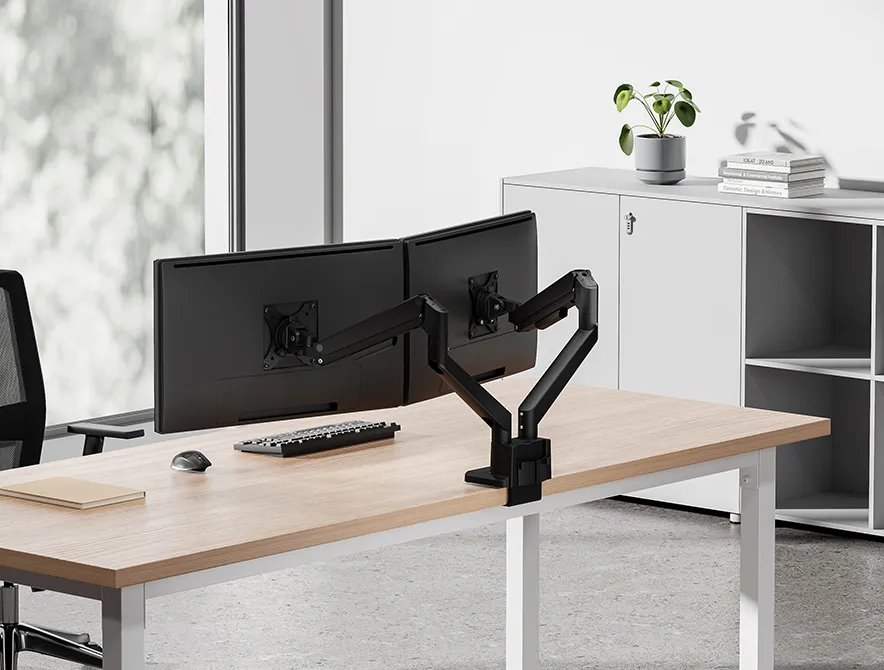 Neomounts  DS70-250BL2 Neomounts NEXT Slim Desk Mount, double display (topfix clamp/grommet), black