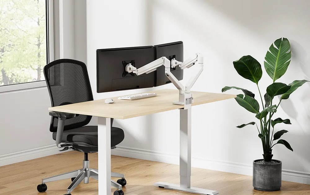 Neomounts DS70-250WH2 Neomounts NEXT Slim Desk Mount, double display (topfix clamp/grommet), white