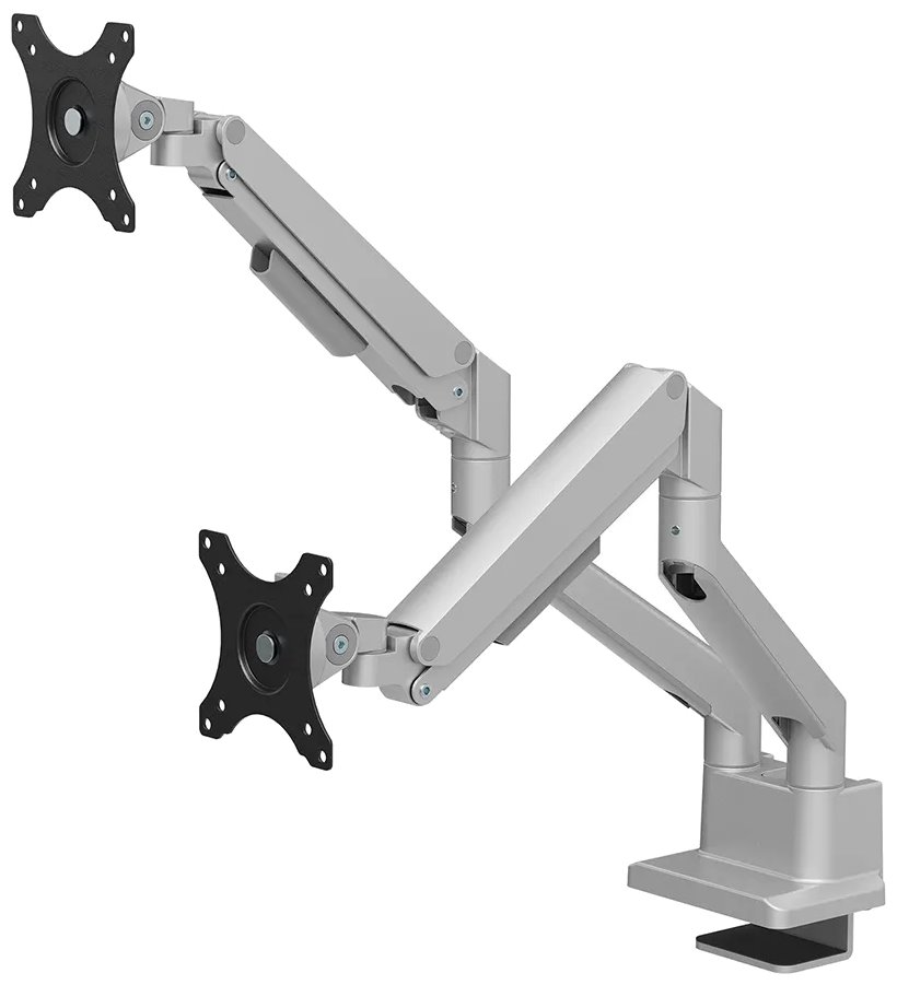 Neomounts DS70-250SL2 Neomounts NEXT Slim Desk Mount, double display (topfix clamp/grommet), silver