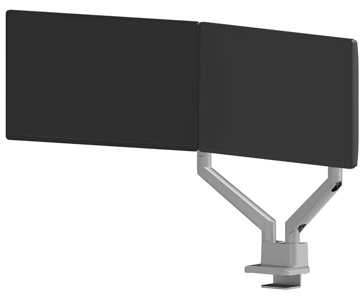 Neomounts DS70-250SL2 Neomounts NEXT Slim Desk Mount, double display (topfix clamp/grommet), silver