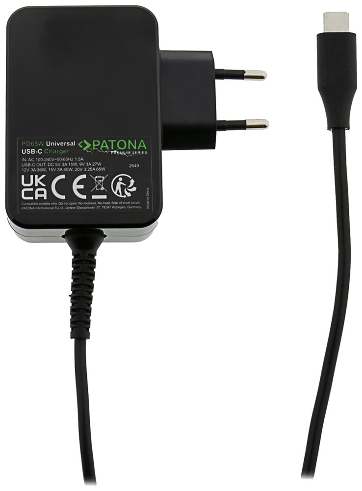 PATONA napájecí adaptér k ntb/ 18,5-20V 65W/ 6 konektorů/ UNI/ USB-C/ Power delivery