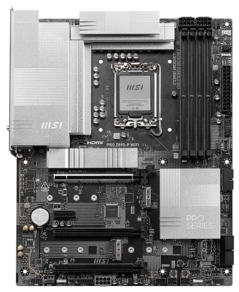 MSI PRO Z890-P WIFI / Intel Z890 / LGA1851 / 4x DDR5 / 4x M.2 / USB-C / HDMI / DP /  WiFi / ATX