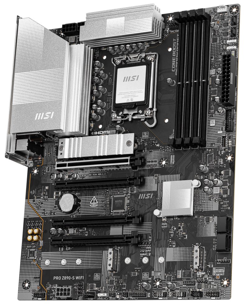 MSI PRO Z890-S WIFI / Intel Z890 / LGA1851 / 4x DDR5 / 3x M.2 / USB-C / HDMI / DP /  WiFi / ATX