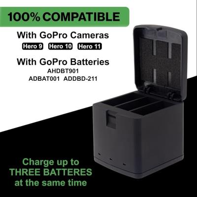 PATONA nabíječka pro digitální kameru Triple GoPro Hero 9/Hero 10/Hero 11/Hero 12/ 3x baterie 1730mAh Enduro