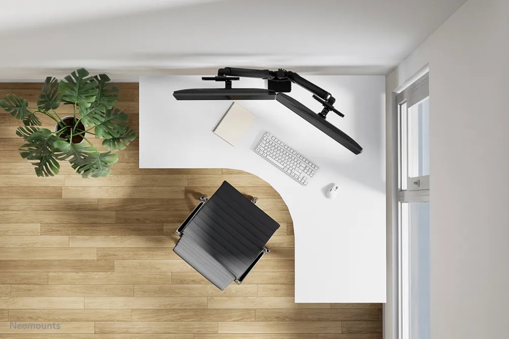Neomounts DS65S-950BL2 Neomounts NEXT One SL Desk Mount, double display, sliding VESA (topfix clamp/grommet), black