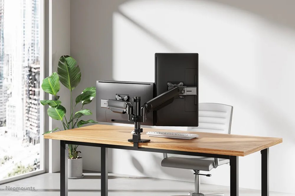 Neomounts DS65S-950BL2 Neomounts NEXT One SL Desk Mount, double display, sliding VESA (topfix clamp/grommet), black