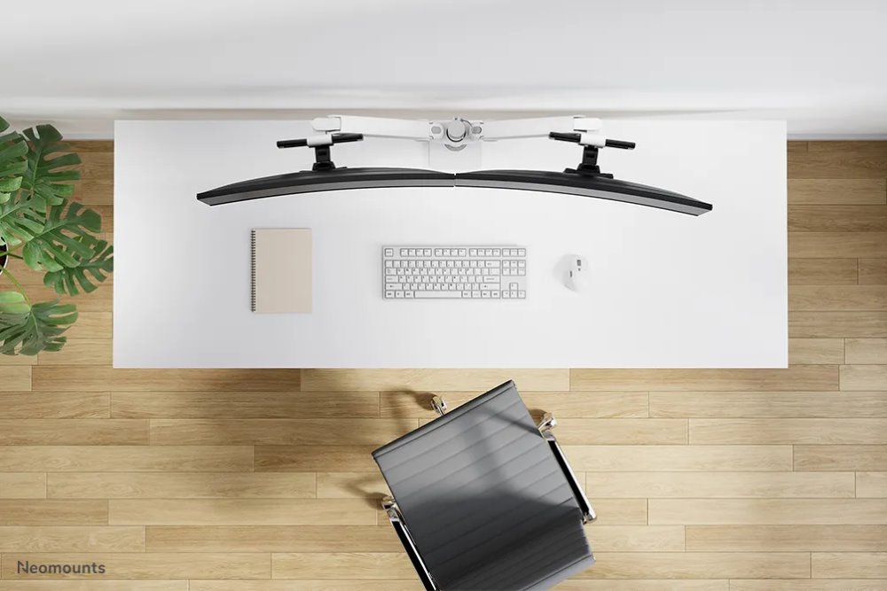 Neomounts DS65S-950WH2  Neomounts NEXT One SL Desk Mount, double display, sliding VESA (topfix clamp/grommet), white