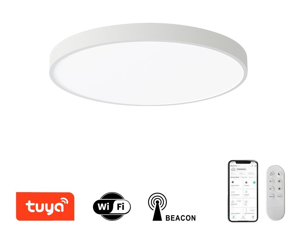 IMMAX NEO LITE SEMPLICI SMART stropní svítidlo 50cm 48W 3468 lm, s podporou BEACON, Wi-Fi, TUYA, bílé