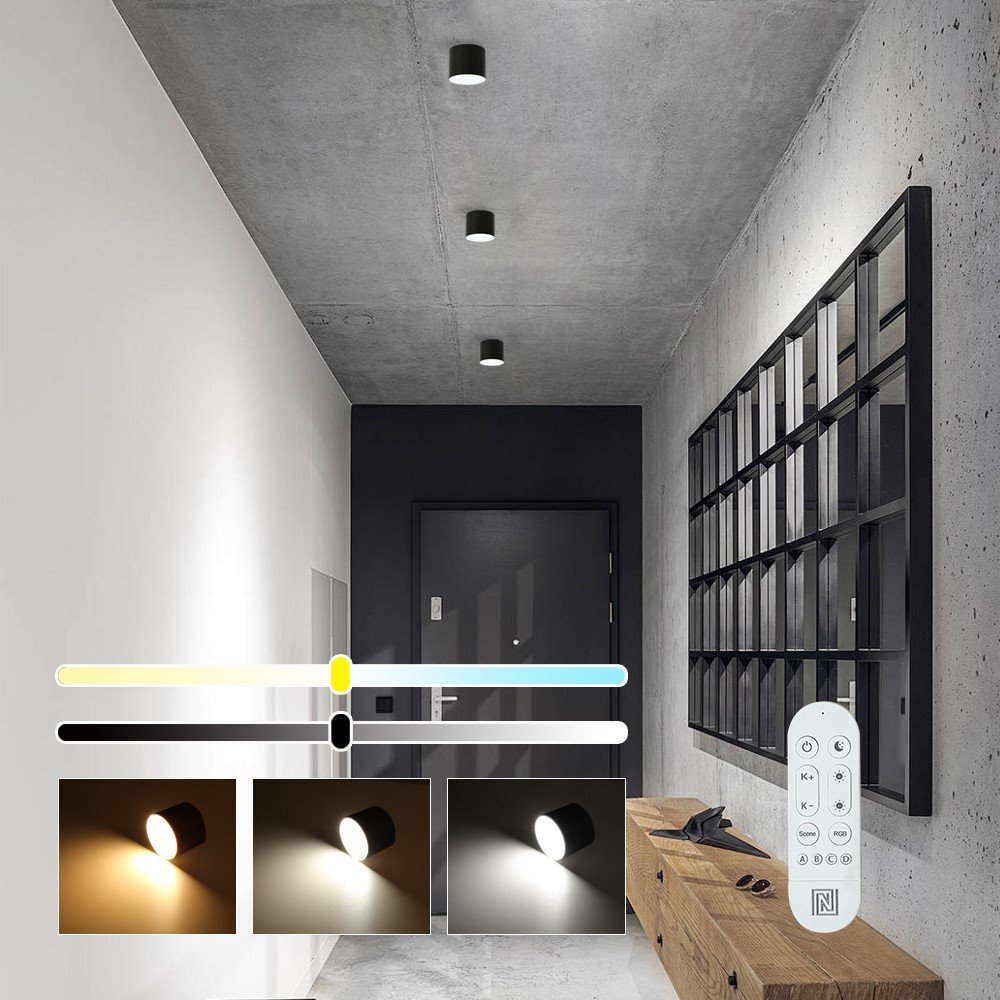 IMMAX NEO LITE RONDATES SMART stropní svítidlo 11,5cm 18W 1458lm s podporou BEACON, Wi-Fi, TUYA, černé