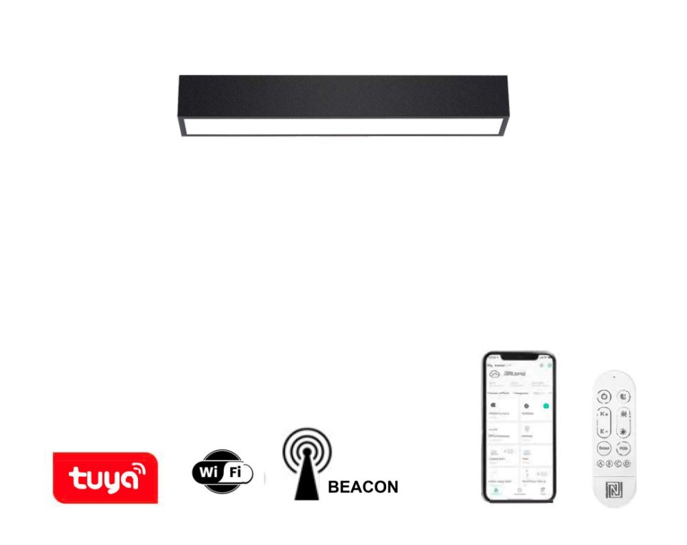 IMMAX NEO LITE LUNGO SMART stropní svítidlo 58cm 20W 1520lm, s podporou BEACON, Wi-Fi, TUYA, černé