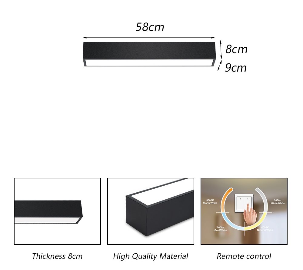 IMMAX NEO LITE LUNGO SMART stropní svítidlo 58cm 20W 1520lm, s podporou BEACON, Wi-Fi, TUYA, černé