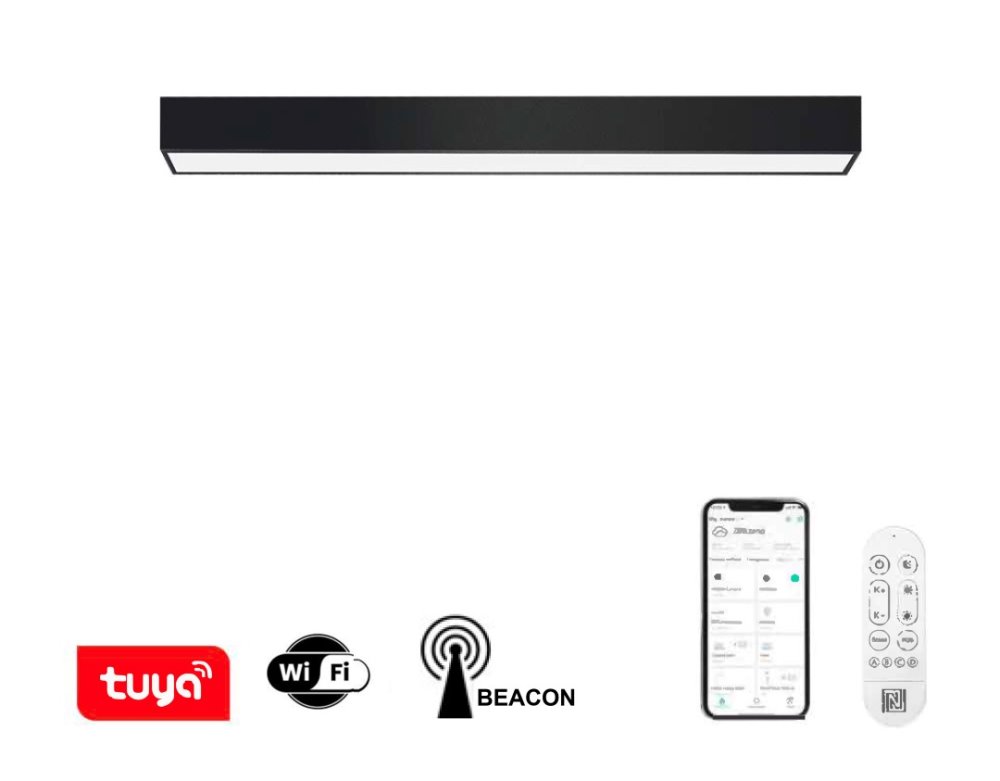 IMMAX NEO LITE LUNGO SMART stropní svítidlo 90cm 29W  2204lm, s podporou BEACON, Wi-Fi, TUYA, černé